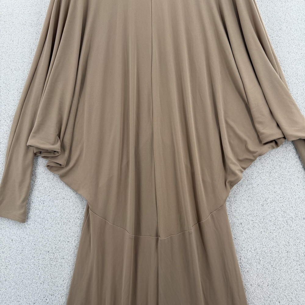 ZARA Dress Womens Small Beige V Neck Maxi Dolman Stretch Join Life NWT - Picture 4 of 9